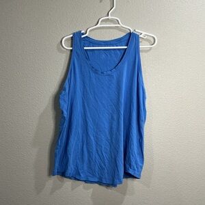 Lululemon All Yours Tank Blue Relaxed Fit Scoop Neck Cotton Women’s 10
